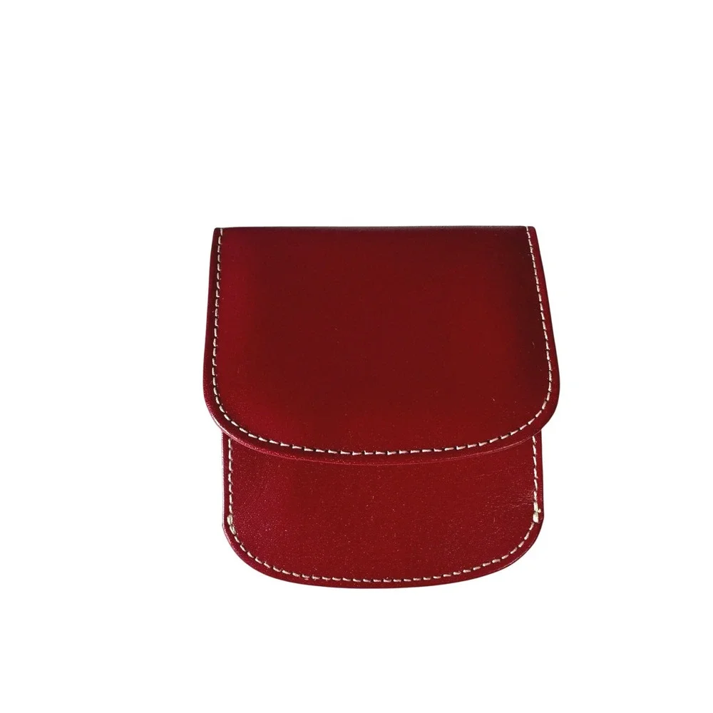 Raika Neiman Marcus Red Leather Card Case Coin Purse Handcrafted KC